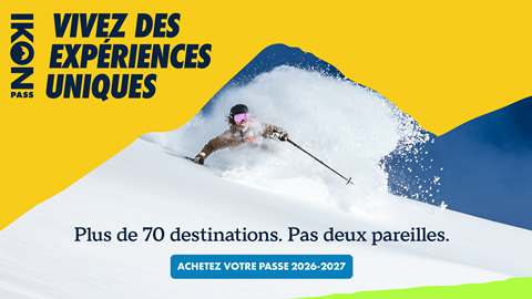 Skieur dans la neige fraîche. 70+ destinations. Ikon Pass 26/27 en vente maintenant.
