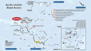Carte des accès routiers