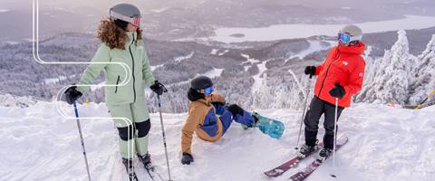 friends skiing at tremblant