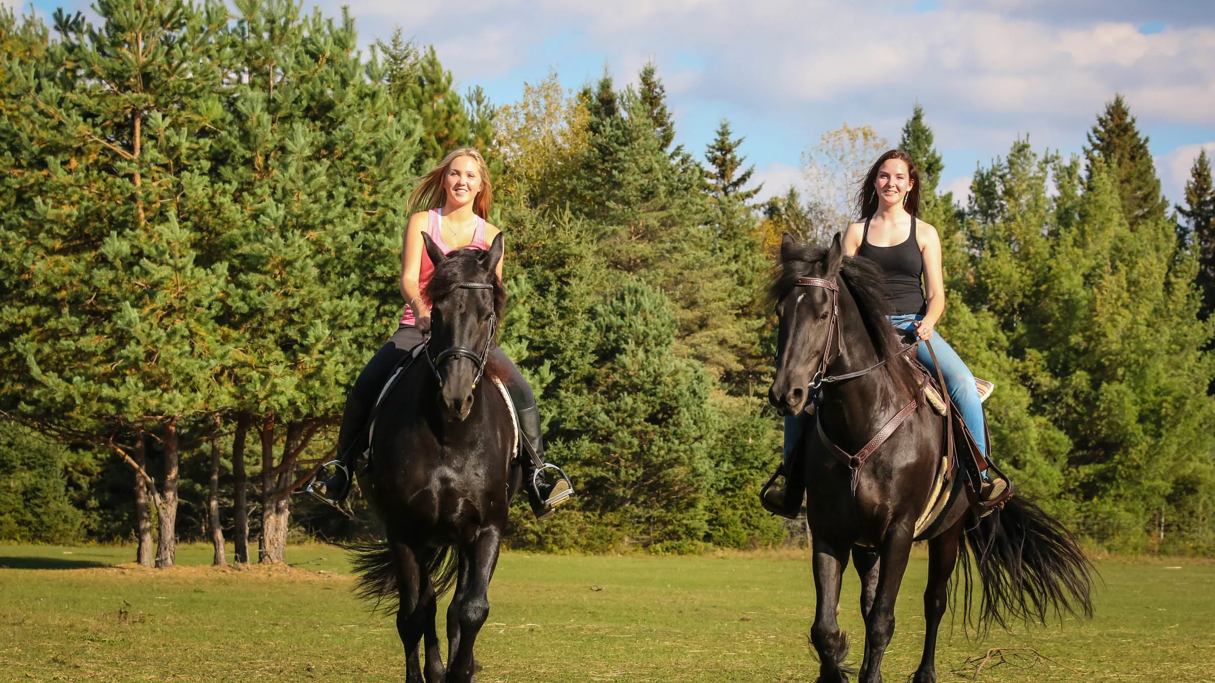 Horseback riding through scenic trails in Mont Tremblant
