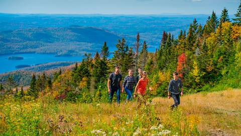 family hiking tremblant in fall colours