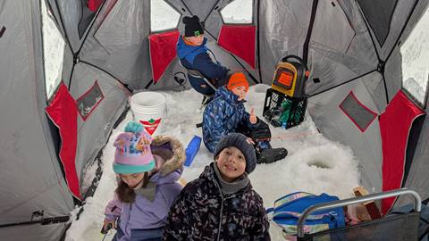 Ice Fishing Mountain Lake