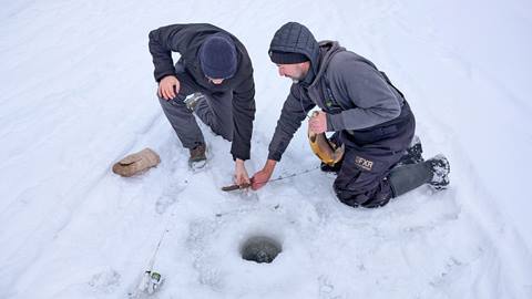 Ice Fishing Mountain Lake