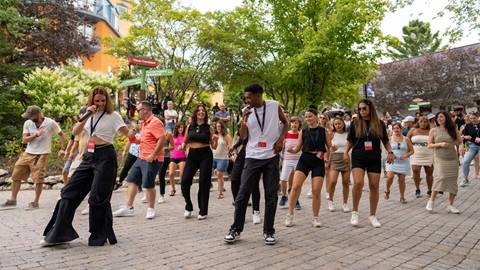 Dancing at Salsa Tremblant