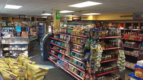 Interior of the Magasin Général grocery and souvenir store in Tremblant.