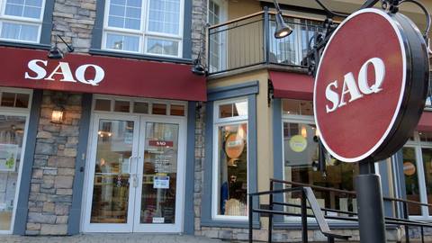 SAQ liquor store exterior in the Tremblant pedestrian village.