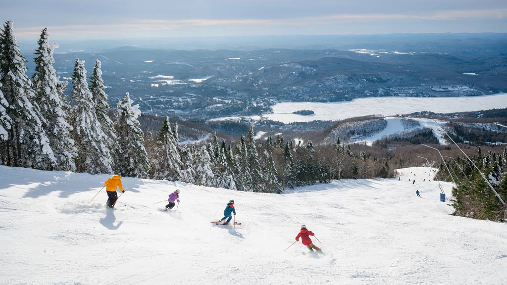 skiing mont tremblant with a view